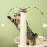 Cat Tree Kitten Play Tower with Hammock, 90cm - Beige - Cat Trees - Purr Wish