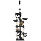 Adjustable Cat Tree Fun House, Black & White - Cat Trees - Purr Wish