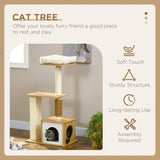 Multi-level Cat Tree w/ Scratchers, Perches, Cat House, 114cm - Oak - Cat Trees - Purr Wish
