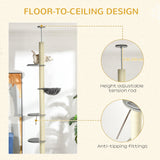 Tall Cat Tree with Hammock, Scratching Post - Cat Trees - Purr Wish