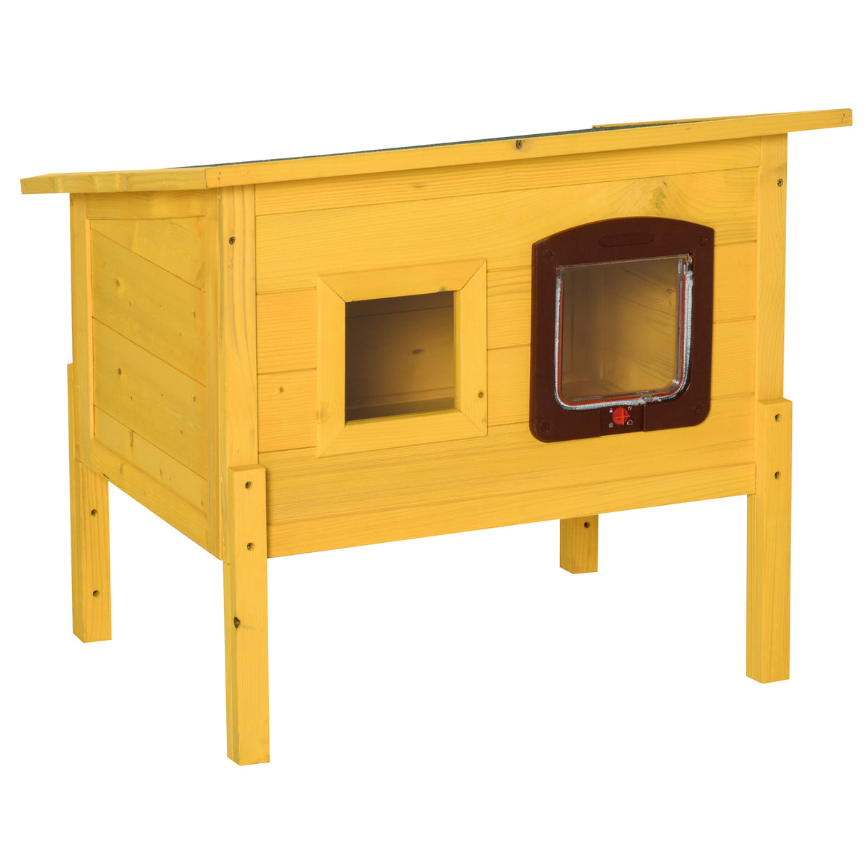 Garden Wooden Cat House Outdoor Pet Shelter