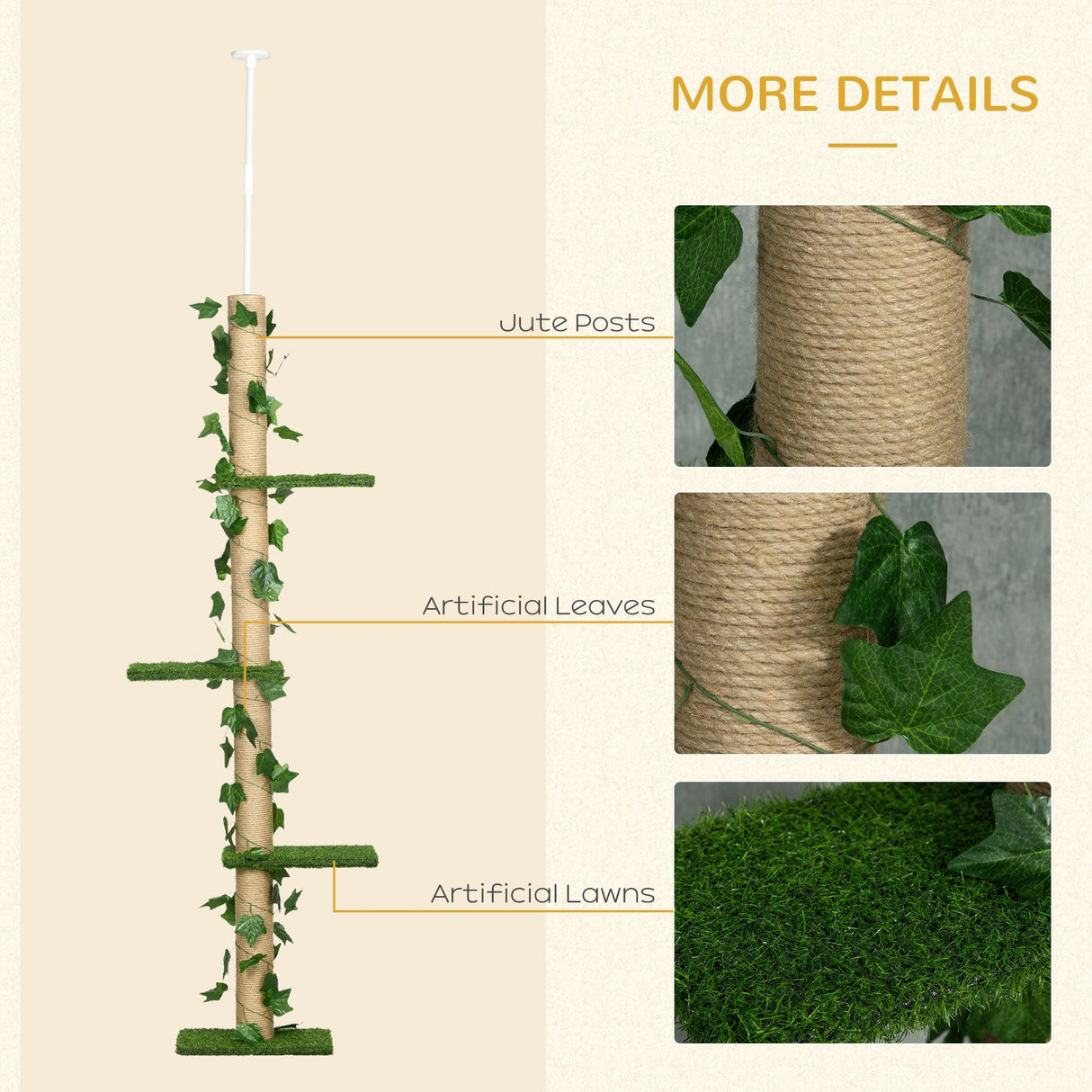 Adjustable Floor-to-Ceiling Cat Tower, Green - Cat Trees - Purr Wish
