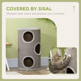 Cosy Cat Barrel Tree Tower, Climbing Frame, 70cm - Light Grey - Cat Trees - Purr Wish