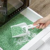Hooded Cat Litter Box with Lid, Scoop, Flap Door - White - Cat Litter Trays - Purr Wish