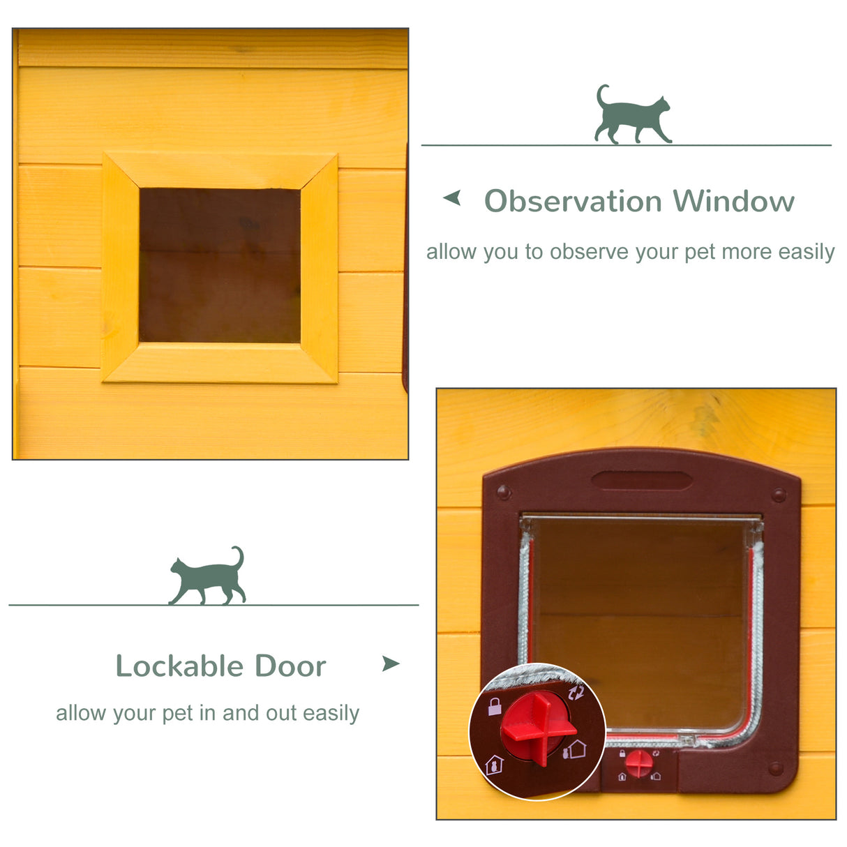 Garden Wooden Cat House Outdoor Pet Shelter