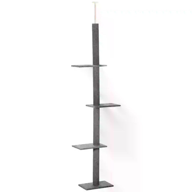 Floor-to-Ceiling Cat Tree with 3 Perches, 228-260cm - Grey - Cat Trees - Purr Wish