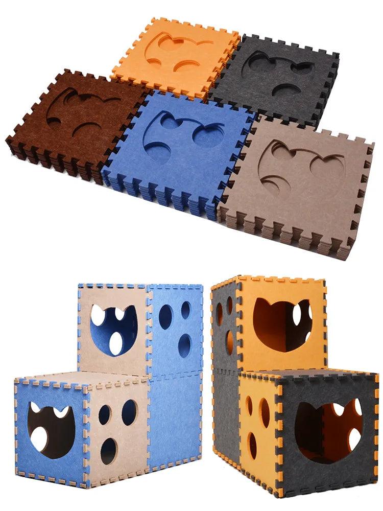 Foldable Box Cat Condo with Scratcher Board - Cat Condos - Purr Wish