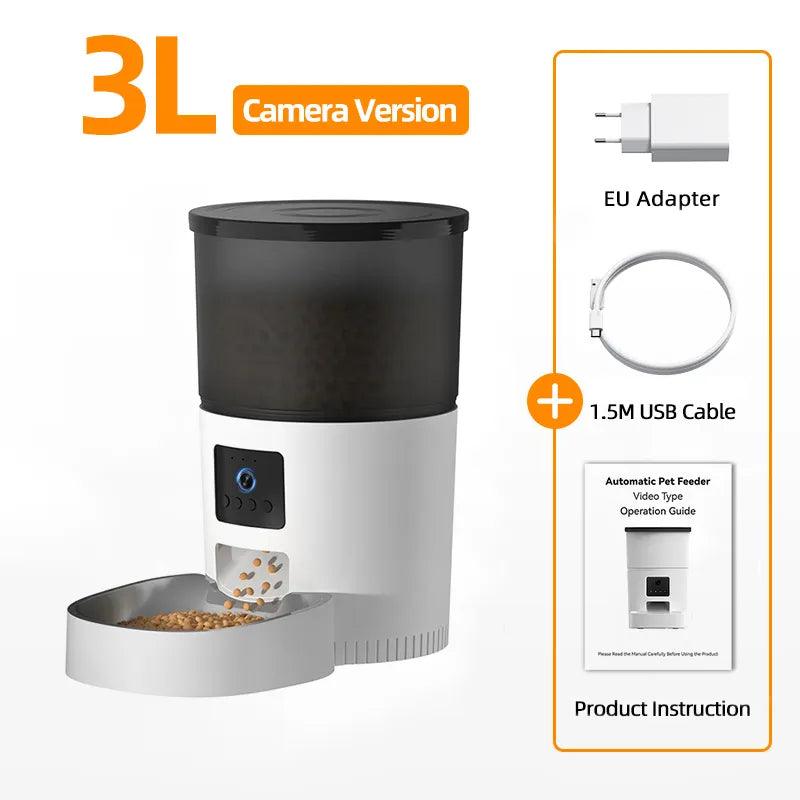 Smart Cat Feeder with Camera Voice Recorder Remote Purr Wish