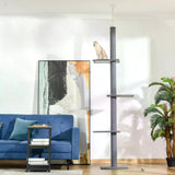 Floor-to-Ceiling Cat Tree with 3 Perches, 228-260cm - Grey - Cat Trees - Purr Wish