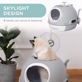 Enclosed Drawer Cat Litter Box - Light Grey - Cat Litter Trays - Purr Wish