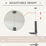 Floor-to-Ceiling Cat Climbing Toy Tower, 230-280cm - Light Grey - Cat Trees - Purr Wish