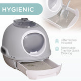 Enclosed Drawer Cat Litter Box - Light Grey - Cat Litter Trays - Purr Wish