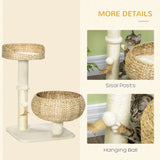 Elegant Cat Tree with Two Beds - Beige - Cat Trees - Purr Wish