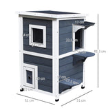 2-Floor Cat Condo Kitten Shelter with Window