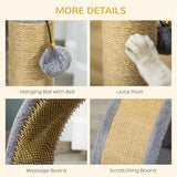 Indoor Cat Tree, Self Grooming, Scratchers, 43cm - Grey - Cat Trees - Purr Wish