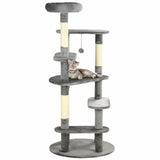 Grey Three-Tier Cat Activity Center Tower, 136cm - Grey - Cat Trees - Purr Wish