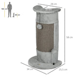 Wall-Mounted Cat Scratching Post w/ Soft Plush Cover, 58cm - Grey - Cat Scratchers - Purr Wish