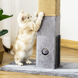 Cat Scratching Post w/ Self Grooming Brush, 79cm - Grey - Cat Scratchers - Purr Wish