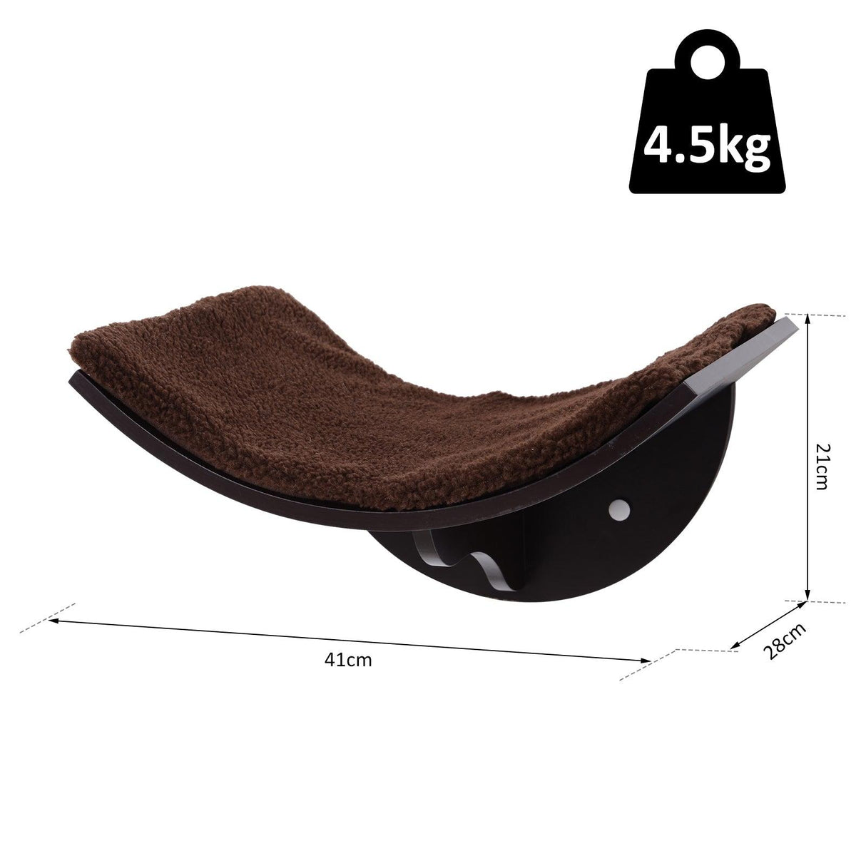 Wall-Mounted Cat Shelf Bed, Brown - Cat Walls - Purr Wish