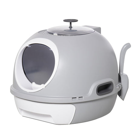 Enclosed Drawer Cat Litter Box - Light Grey - Cat Litter Trays - Purr Wish
