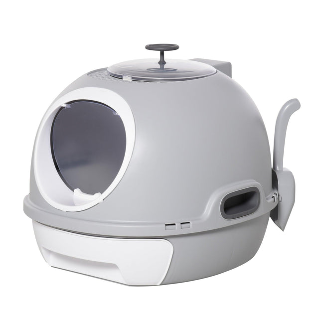 Enclosed Drawer Cat Litter Box - Light Grey - Cat Litter Trays - Purr Wish