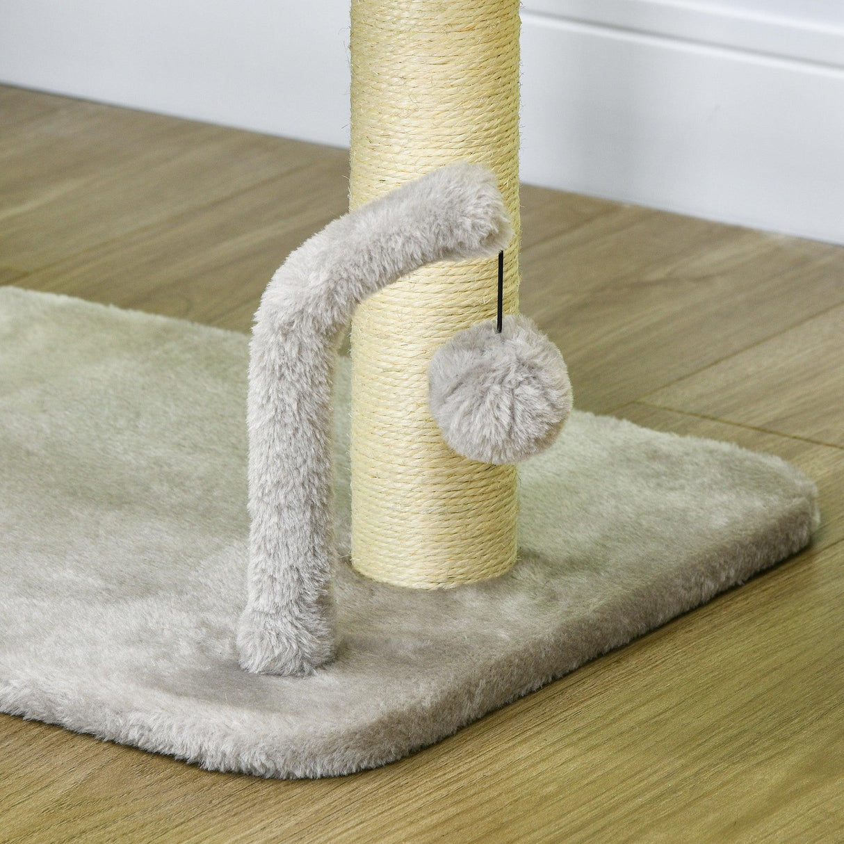 Cat Tree with Toy Balls and Sisal Scratching Post, 42cm - Light Grey - Cat Trees - Purr Wish