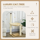 Cat Tree Kitten Play Tower with Hammock, 90cm - Beige - Cat Trees - Purr Wish