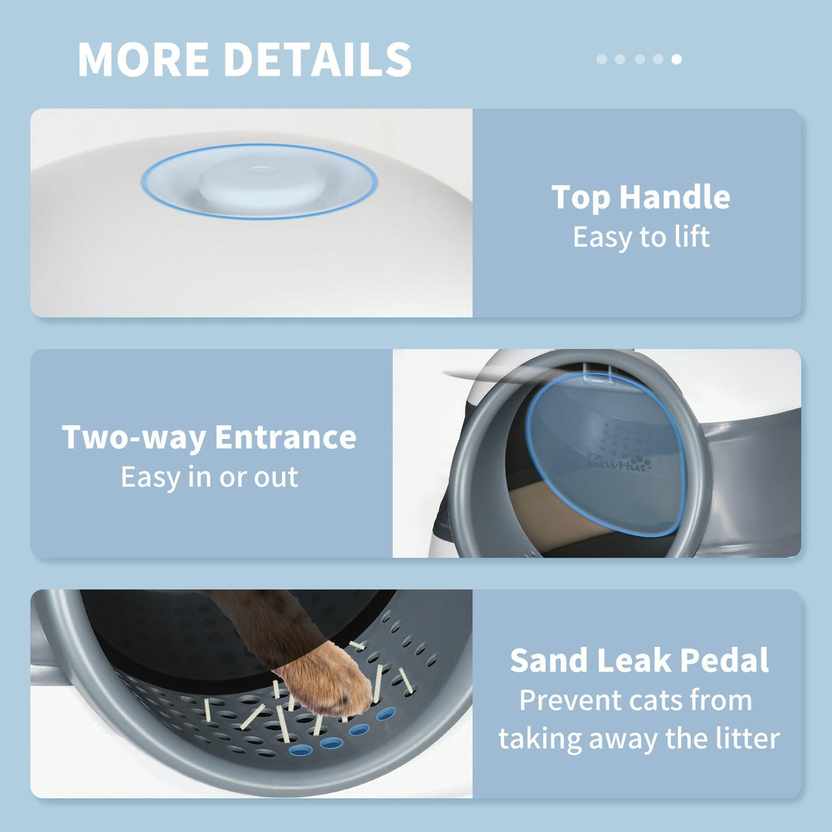 Hooded Cat Litter Box with Deodorant, Grey & White - Cat Litter Trays - Purr Wish