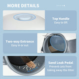 Hooded Cat Litter Box with Deodorant, Grey & White - Cat Litter Trays - Purr Wish