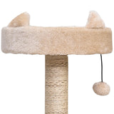 3-Tier Cat Tower w/ Hide-Away House & Ball Toys - Beige - Cat Trees - Purr Wish