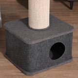Grey Multi-Level Cat Tower with Plush Perches