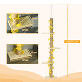 3-Tier Height Adjustable Cat Tree, 202-242cm - Beige & Yellow - Cat Trees - Purr Wish