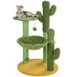 Cactus Cat Tree with Scratching Post, Hammock, 82cm - Green - Cat Trees - Purr Wish