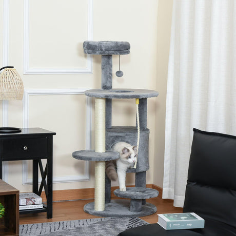 Activity Center Cat Tree with Scratching Post, 112cm - Dark Grey - Cat Trees - Purr Wish