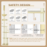 6-Tier Floor-to-Ceiling Adjustable Cat Tree, 230-250cm - Beige - Cat Trees - Purr Wish
