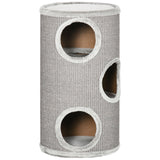 Cosy Cat Barrel Tree Tower, Climbing Frame, 70cm - Light Grey - Cat Trees - Purr Wish