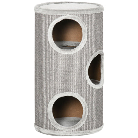 Cosy Cat Barrel Tree Tower, Climbing Frame, 70cm - Light Grey - Cat Trees - Purr Wish
