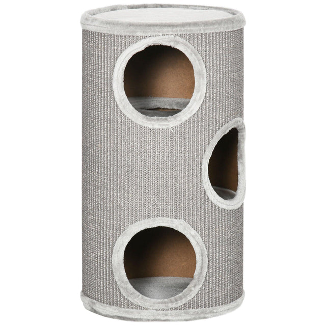 Cosy Cat Barrel Tree Tower, Climbing Frame, 70cm - Light Grey - Cat Trees - Purr Wish