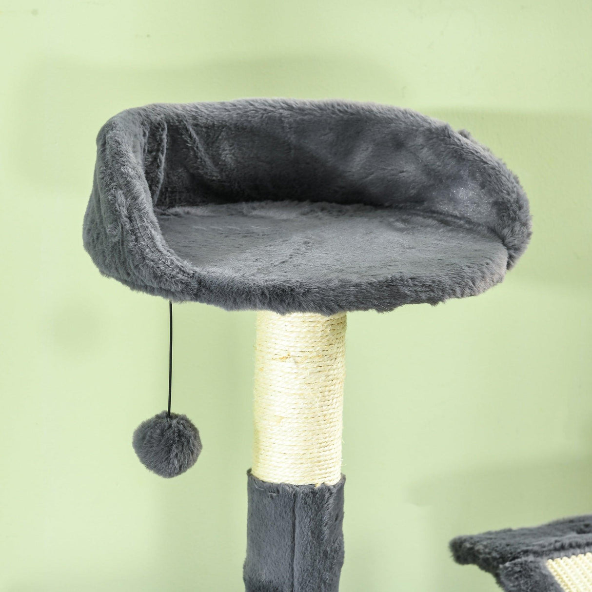 Multi-level Cat Tree with Condos, Toy Ball, 177cm - Dark Grey - Cat Trees - Purr Wish