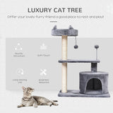 3-Tier Cat Tower w/ Hide-Away House, 81cm - Grey - Cat Trees - Purr Wish