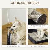 Cat Scratching Pad with Roller Toy, 16H cm - Grey - Cat Scratchers - Purr Wish