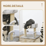 Cat Tree with Toy Balls and Sisal Scratching Post, 42cm - Light Grey - Cat Trees - Purr Wish