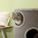 Cosy Cat Barrel Tree Tower, Climbing Frame, 70cm - Light Grey - Cat Trees - Purr Wish