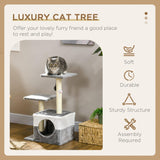 Cat Tree with Scratching Posts, Perches, and Toy Mouse, 70cm - Grey - Cat Trees - Purr Wish