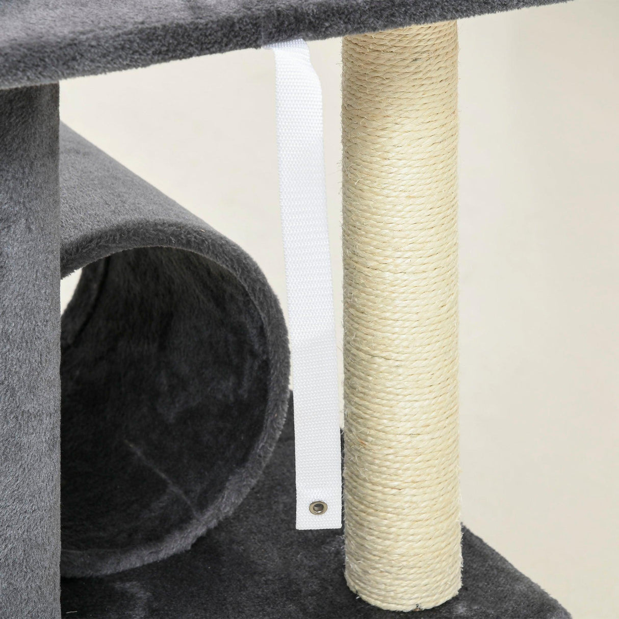 Multifunctional Cat Tree - Bed, Tunnel, Perch, Toy, 121cm - Dark Grey - Cat Trees - Purr Wish