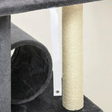 Multifunctional Cat Tree - Bed, Tunnel, Perch, Toy, 121cm - Dark Grey - Cat Trees - Purr Wish