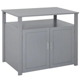 Cat Litter Box Enclosure Nightstand 66H x 76L x 51Wcm - Grey - Cat Litter Trays - Purr Wish
