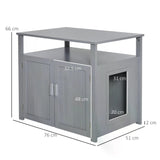 Cat Litter Box Enclosure Nightstand 66H x 76L x 51Wcm - Grey - Cat Litter Trays - Purr Wish
