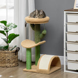 Cosy Cat Tree with Bed & Toys, 72cm - Yellow & Green - Cat Trees - Purr Wish