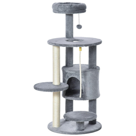 Activity Center Cat Tree with Scratching Post, 112cm - Dark Grey - Cat Trees - Purr Wish